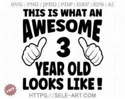 Free Awesome 3 Year Old SVG