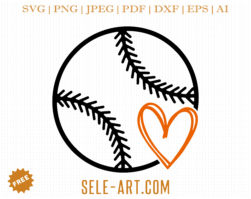 Free Baseball with Heart SVG