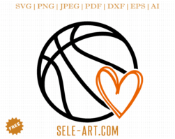Free Basketball with Heart SVG