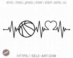Free Heartbeat Basketball SVG