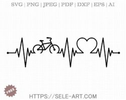 Free Heartbeat Bicycle SVG