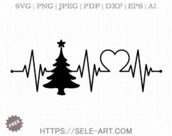 Free Heartbeat Christmas SVG