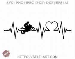 Free Heartbeat Motorcycle SVG