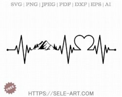 Free Heartbeat Mountain SVG