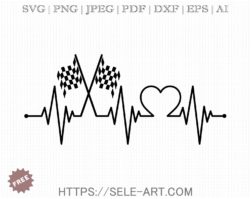 Free Heartbeat Racing SVG