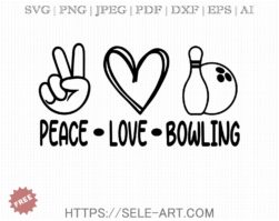 Free Peace Love Bowling SVG