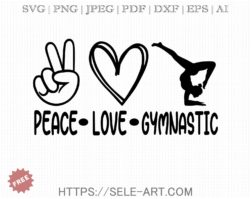 Free Peace Love Gymnastics SVG