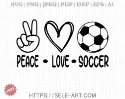 Free Peace Love Soccer SVG