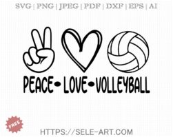 Free Peace Love Volleyball SVG