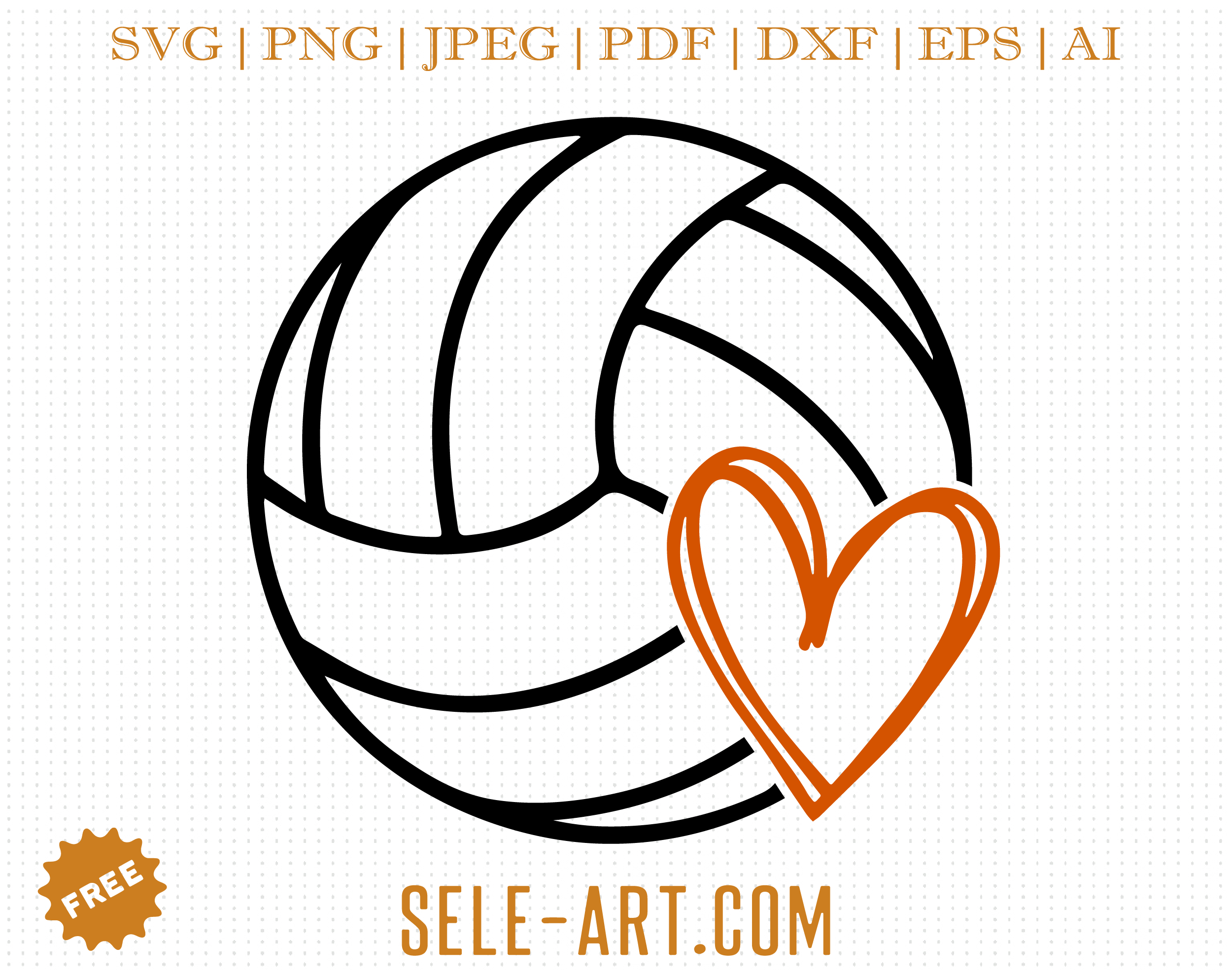 Free Volleyball With Heart Svg Free Svg With Seleart Svg Free Svg ...