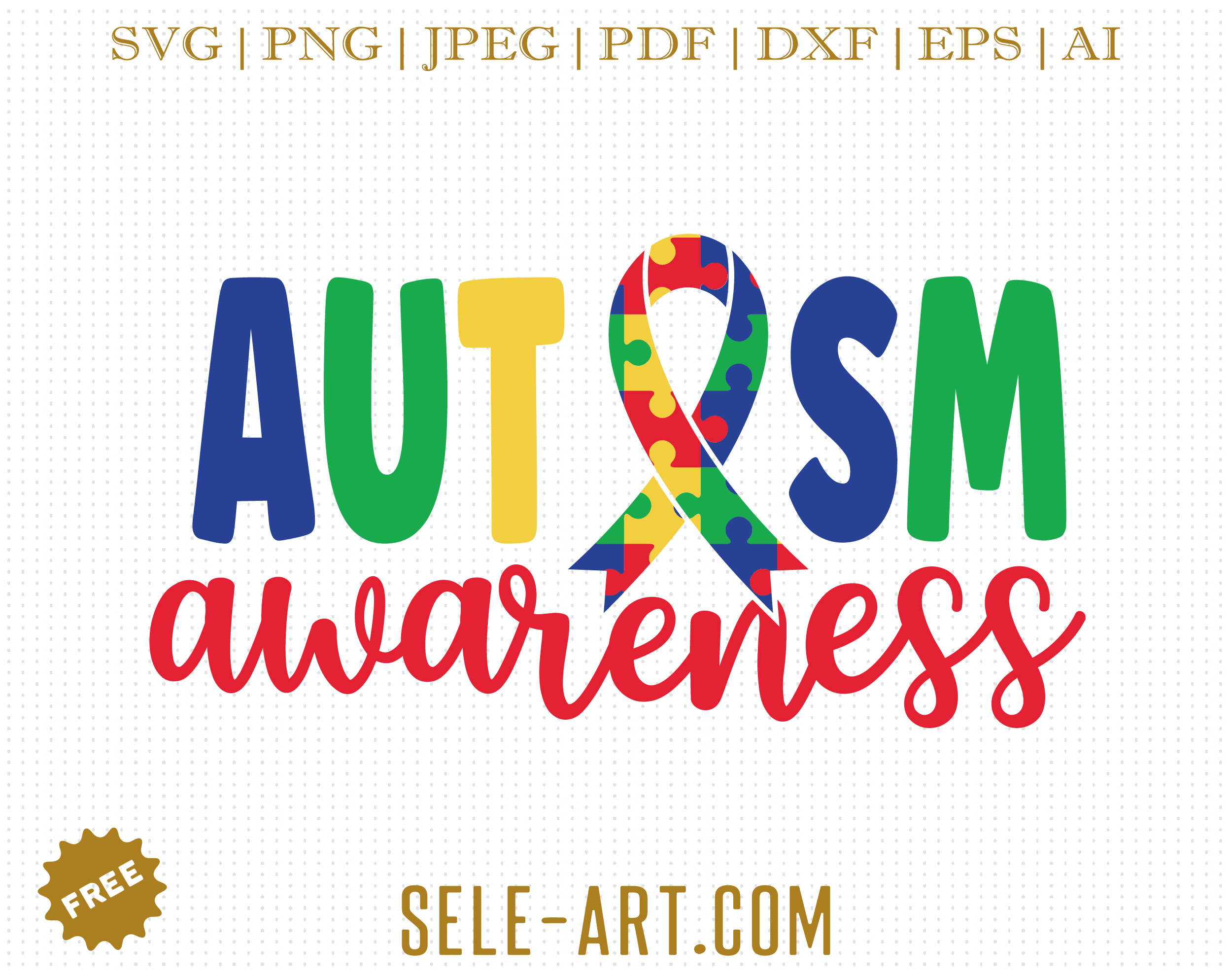 Free Autism Awareness SVG - Free Svg with SeleART