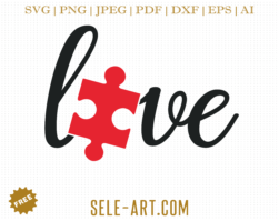 Free Autism Love SVG