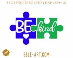 Free Be Kind Autism SVG