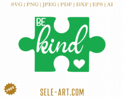 Free Be Kind Autism SVG