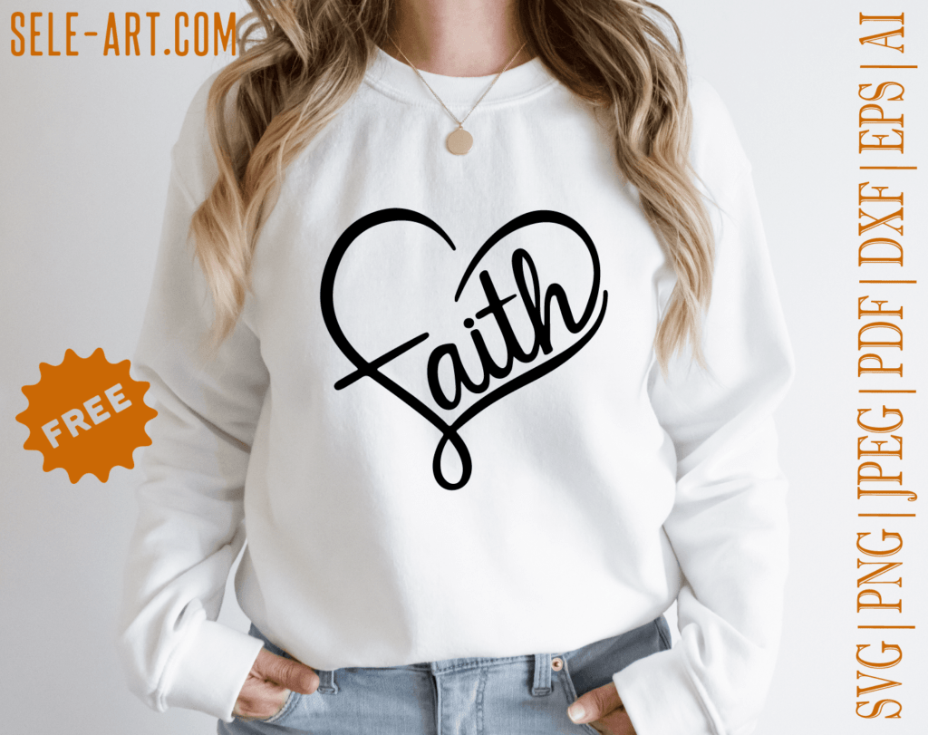 Free Faith Heart SVG - Free Svg with SeleART