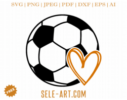 Free Soccer with Heart SVG