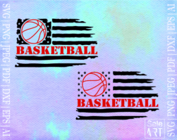 Free Distressed USA basketball flag SVG