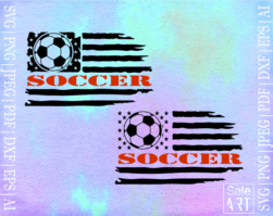 Free Distressed USA soccer flag SVG