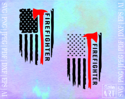 Free Firefighter Flag SVG