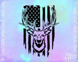 Free Hunting Deer Flag SVG