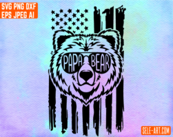 Free Papa Bear Flag SVG