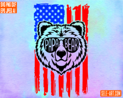 Free Papa Bear Flag SVG