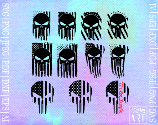 Free USA Punisher Skull Svg