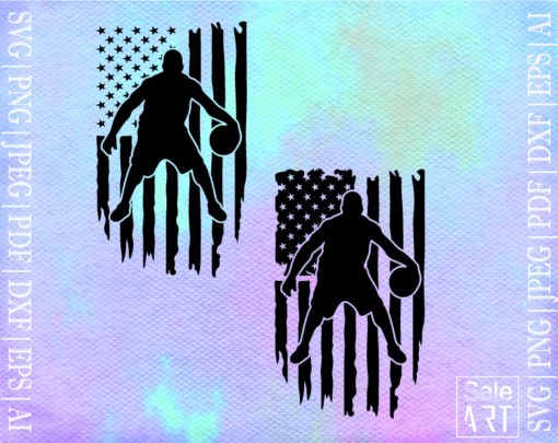 Free Us flag basketball SVG