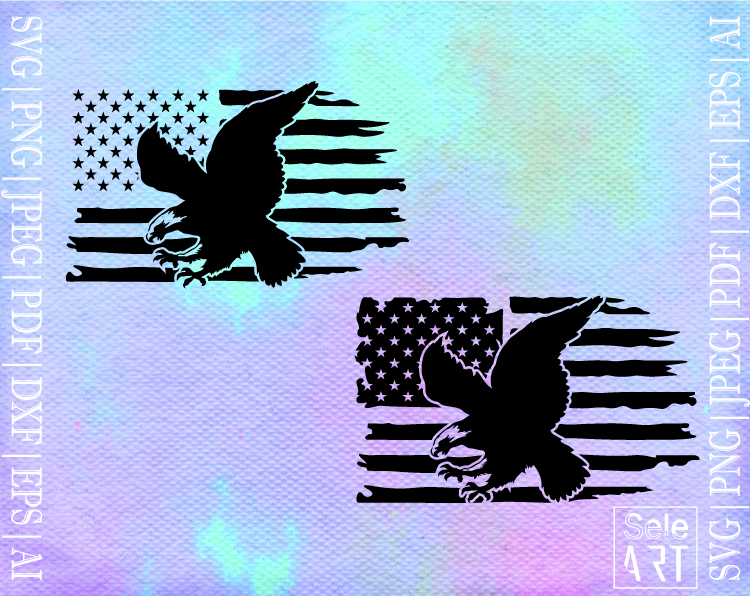 Free American Flag Eagle SVG - Free Svg with SeleART