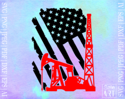 Free American Oilfield Flag SVG