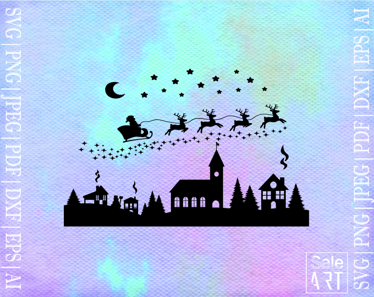 Free Christmas Village Svg - Free Svg with SeleART