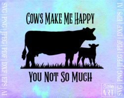 Free Cows Make Me Happy SVG