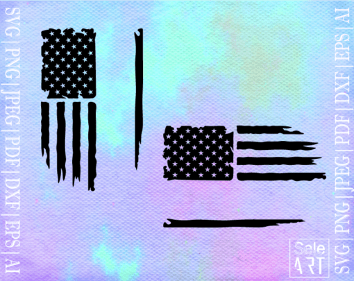 Free American Distressed Flag SVG