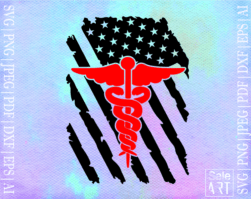 Free Distressed Nurse US Flag SVG