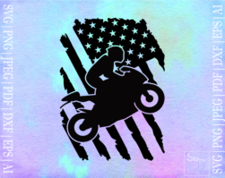 Free Distressed USA Flag Biker Svg