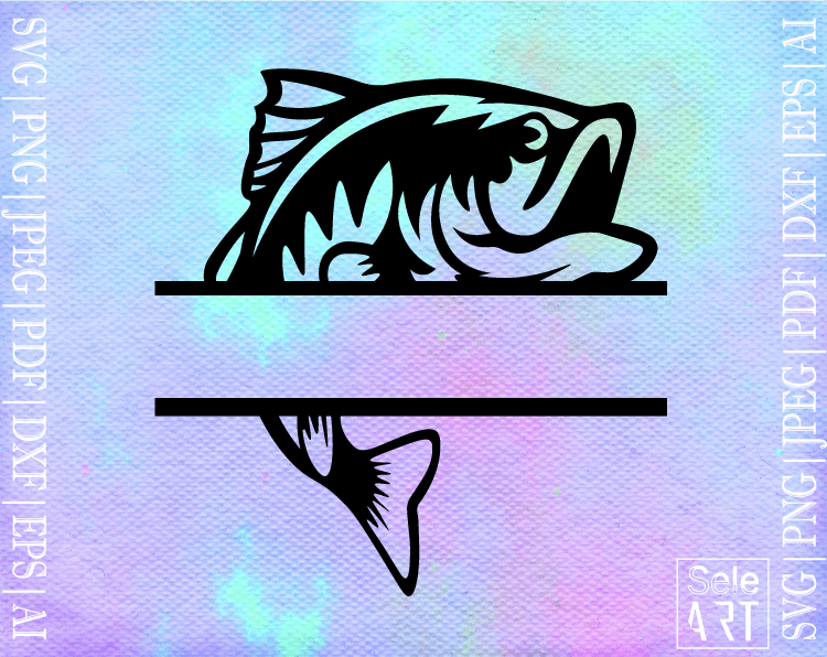 Free Bass Fish Monogram Svg - Free Svg with SeleART