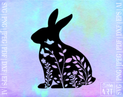 Free Floral Rabbit SVG