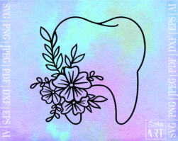 Tooth Floral SVG