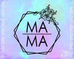 Free Mama Floral Hexagon Svg