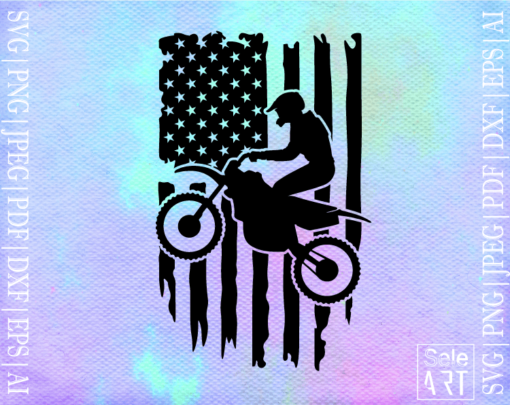 Free Motorcross US Flag SVG