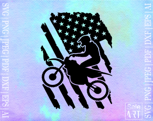 Motorcross USA Flag Svg