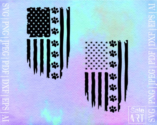 Free American Flag Paw Print Svg