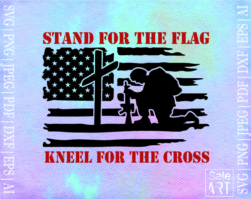 Free Stand for the Flag Kneel for the Cross Svg