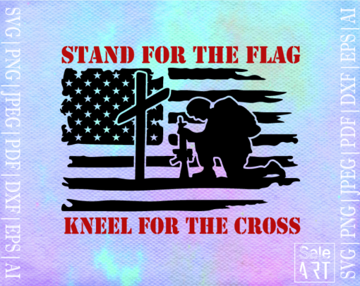 Free Stand for the Flag Kneel for the Cross Svg