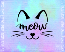 Free Meow Cat Face SVG