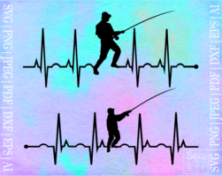 FREE Fishing EKG SVG