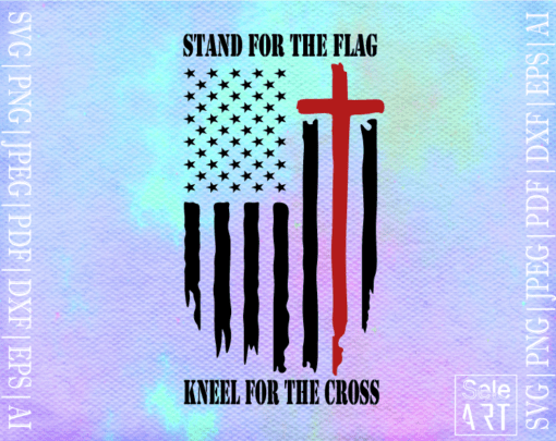 Free Stand for the Flag Kneel for the Cross SVG - Free Svg with SeleART