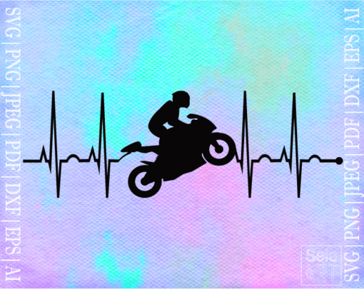 Free biker EKG SVG