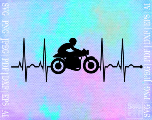 Free biker ekg1 SVG