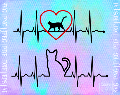 Free cat ekg SVG